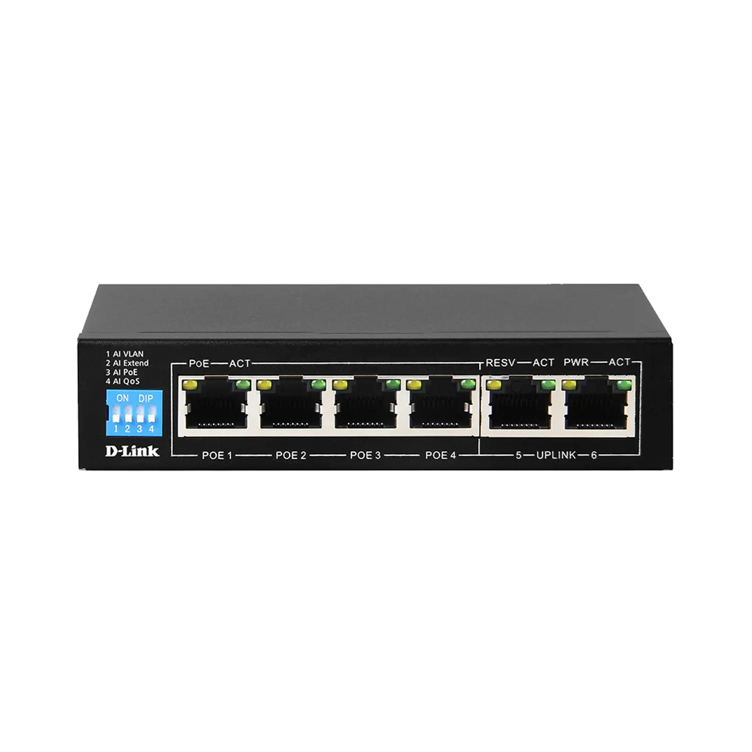 D-Link DGS-F1006P-E 6-Port 250m PoE+ Gigabit Switch