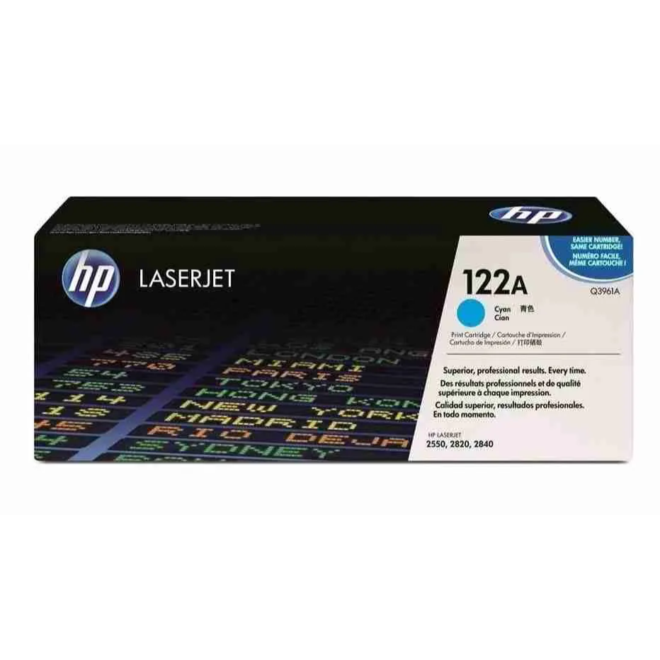 HP Q3961A 122A Cyan Original LaserJet Toner Cartridge