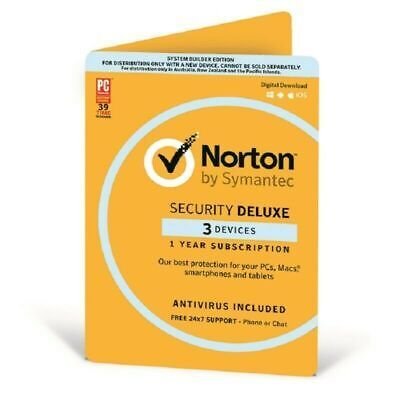 Symantec Norton Security Deluxe – 3 Devices – 1 Year Subscription