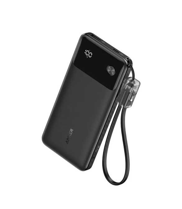 Anker Power Bank with Built-in USB-C Cable and Lanyard (10