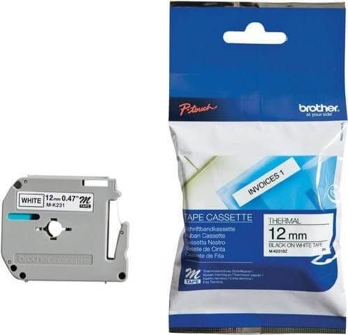 Brother M-K231 M Tape 12mm x 8m Black on White