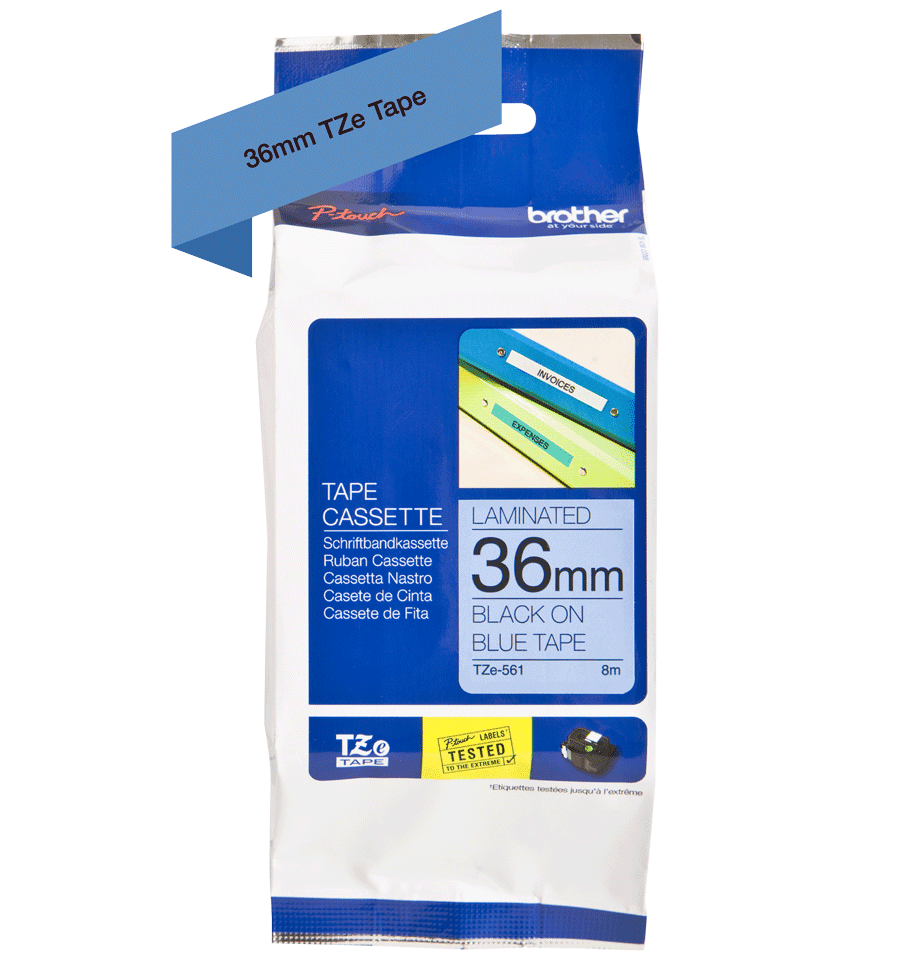 Brother TZE-561 36mm Black on Red Label Printer tape