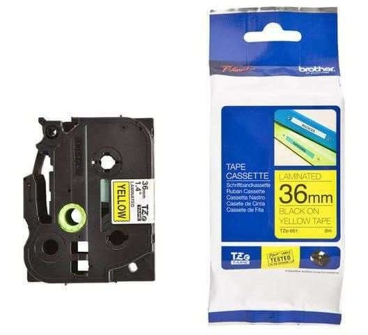 Brother TZe-661 Black on Yellow Labelling Tape