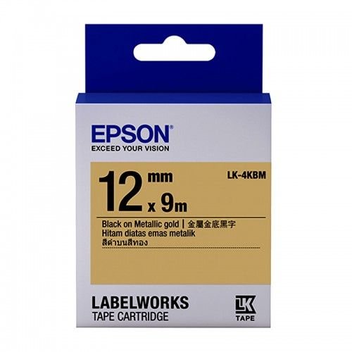 Epson LK-4YBP Black on Yellow Label Tape – 12mm x 9m