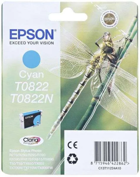 Epson T0822 Cyan Ink Cartridge
