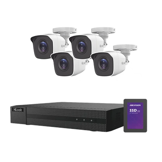 Hikvision- HiLook 4-ch H.265 2 MP Bullet&Turret Kit-DS-J142I(STD)/TK-4142MH-MH